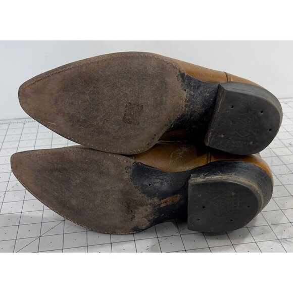 Vintage Tony Lama Cowboy Boots Men's Sz. 8.5 D Brown Leather Western Style - Picture 5 of 16